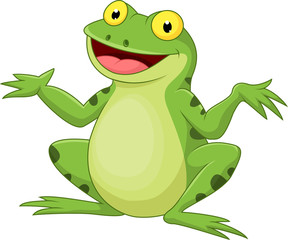 Obraz premium Funny cartoon green frog