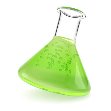 Chemistry Flask With Green Liquid