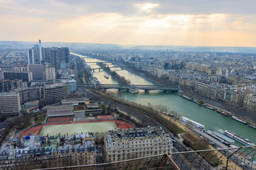 Panorama of Paris from Eiffel tower