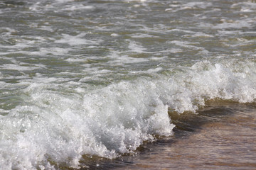 Splash of small wave in Mediterranean Sea