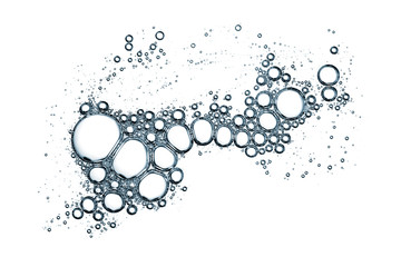 Bubbles pattern over white background