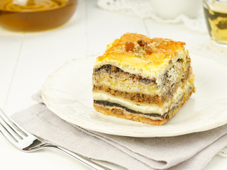 Prekmurian layer cake. National speciality of Slovenia