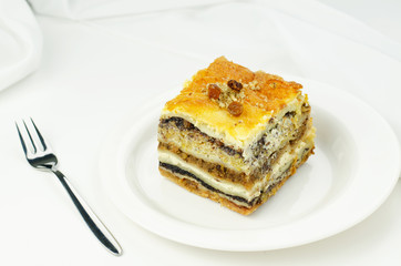 Prekmurian layer cake. National speciality of Slovenia