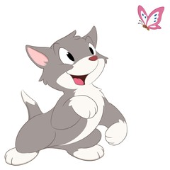 Cartoon Cat Butterfly