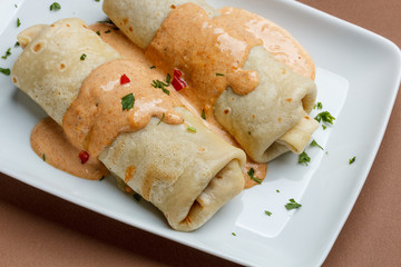 Pancakes with meat