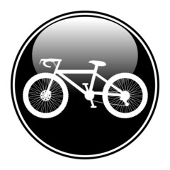 Bicycle icon on round internet button