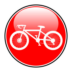 Bicycle icon on round internet button