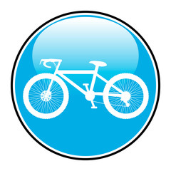 Bicycle icon on round internet button