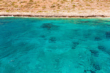 Fototapeta na wymiar Balos beach. View from Gramvousa Island, Crete