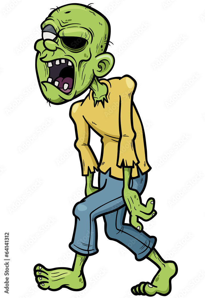 Wall mural Vector illustration of Cartoon zombie