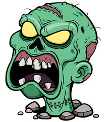Vector illustration of Cartoon Zombie head