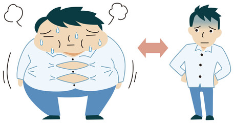 太って服がピチピチになる男性