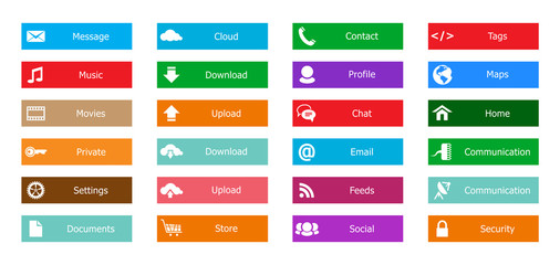 Web Design elements, buttons, icons