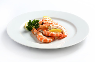 shrimp fresh seafood on white background