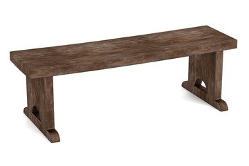 realistic 3d render of old bench