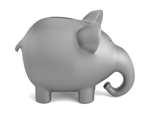 realistic 3d render of piggy bank - elephant