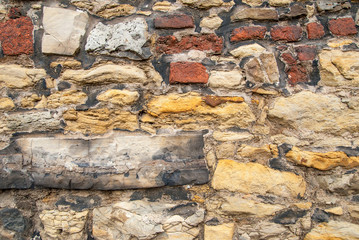 Part of a stone wall, for background or texture.