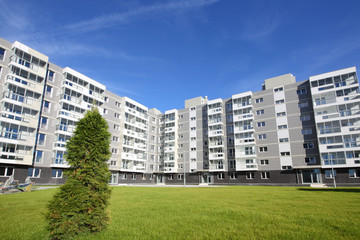 Sixstory apartment building in a residential complex