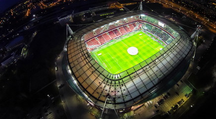 Night view from unmanned quadrocopter to Stadium © Pavel Losevsky