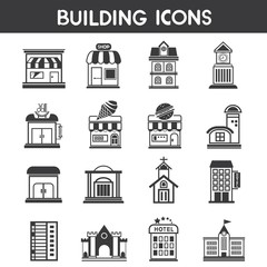 building icons, map elements