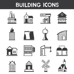 building icons, map elements