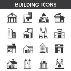 building icons, map elements