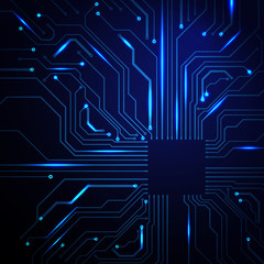 Abstract blue circuit board background
