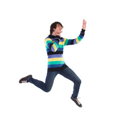 Jumping young man