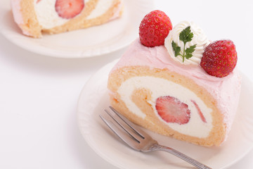 Strawberry swiss roll
