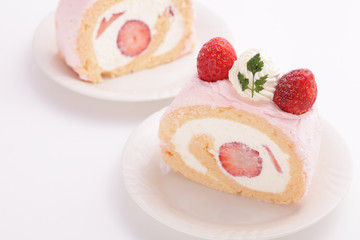 Strawberry swiss roll
