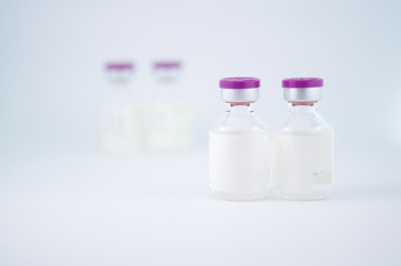 Purple cap of medicine vial