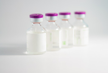 Purple cap of medicine vial