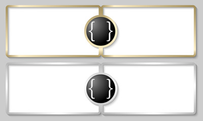 silver and golden text boxes with brackets