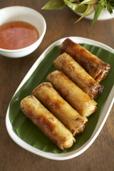 pork and vegetable spring rol in vietnam food