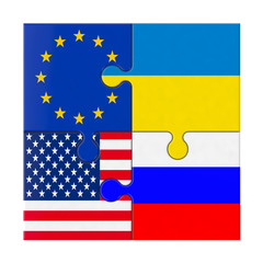 puzzles of stacked flags