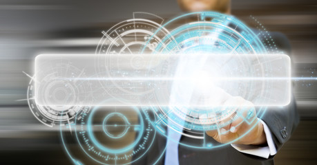 Fototapeta premium Businessman tech&nbsp;concept