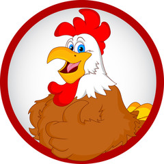 cute rooster cartoon thumbs up