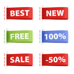 Set of sew in labels with different messages.