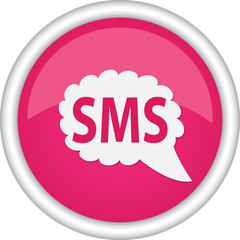Круглый векторный знак с надписью SMS