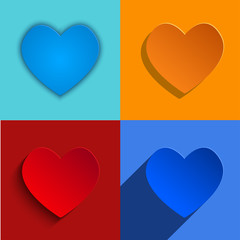 Vector modern hearts icons set