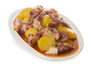 Ración de pulpo guisado