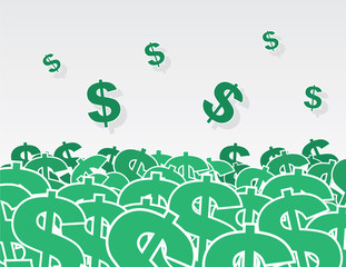 Large pile of dollar signs