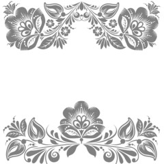 Floral ornament. Design element isolated on White background.