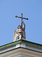 Obraz premium Крест на куполе церкви. Усадьба Кусково. Москва. Россия