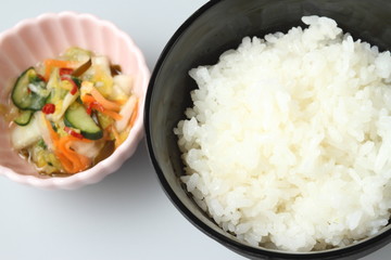 ご飯とお新香セット