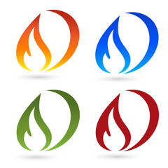 Set of fire icons