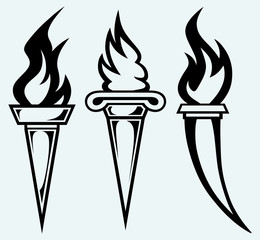 Symbol torch isolated on white background