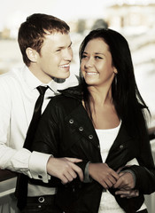 Happy young couple in love