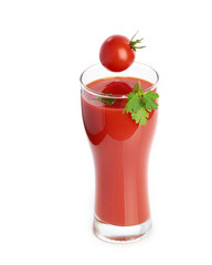 Tomato juice  isolated on white background