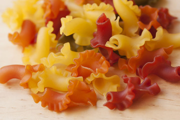 Colorful traditional Italian pasta background.